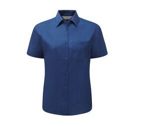 Russell Collection JZ35F - Camicia da donna in popeline Blu royal