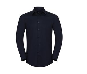 Russell Collection JZ922 - Camicia uomo Oxford maniche lunghe Bright Navy