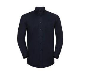 Russell Collection JZ932 - Camicia Maniche Lunghe Oxford Uomo Bright Navy