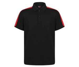 Finden & Hales LV382 - Polo elasticizzata a contrasto per bambini Nero / Rosso