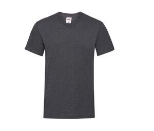Fruit of the Loom SC234 - T-shirt da uomo con scollo a V dal peso contenuto Dark Heather Grey