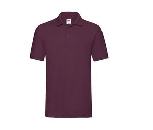 Fruit of the Loom SC385 - Polo da uomo in 100% cotone premium Burgundy