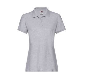 Fruit of the Loom SC386 - Polo da donna in cotone Grigio medio melange