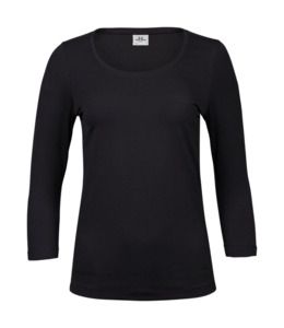 Tee Jays TJ460 - T-shirt da donna elasticizzata 3/4 maniche Black