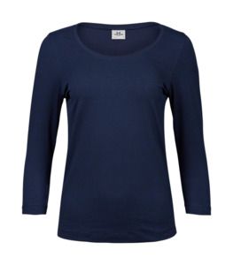 Tee Jays TJ460 - T-shirt da donna elasticizzata 3/4 maniche Blu navy