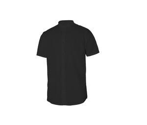 VELILLA V5012S - Camicia da uomo a maniche corte con collo alla coreana Black