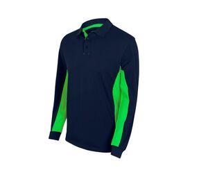 VELILLA V5514 - Polo bicolore a maniche lunghe Navy/Lime