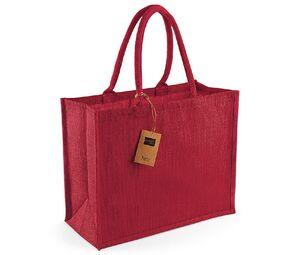 Westford Mill WM407 - Borsa shopper classica in juta Red / Red