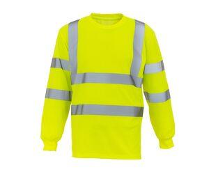 Yoko YK420 - T-Shirt a manica lunga ad alta visibilità Hi Vis Yellow
