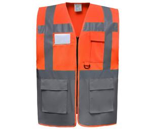 Yoko YK801 - Gilet multifunzione ad alta sicurezza Hi Vis Orange/Grey