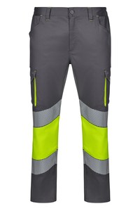 Velilla 303008S - Pantaloni stretch bicolore AV RS GREY/HI-VIS YELLOW