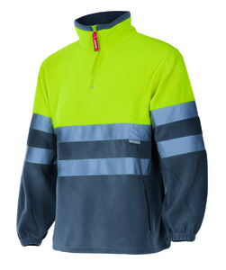 Velilla 182 - GIACCA PILE BICOLORE AV GREY/HI-VIS YELLOW