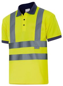 Velilla 305502 - POLO BICOLORE MC AV MARINE BLUE/HI-VIS YELLOW