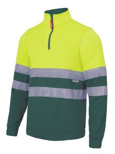 Velilla 305701 - FELPA BICOLORE ZIP AV GREEN/HI-VIS YELLOW