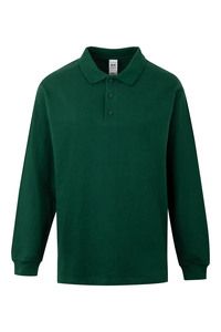 Mukua PL200UC - POLO UNISEX A MANICHE LUNGHE Verde bottiglia