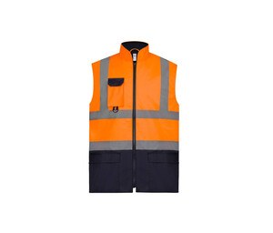 Yoko YK005 - Hi vis premier railway pull-apart waistcoat (HVW118) Hi Vis Orange/Navy