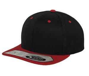 FLEXFIT FX110 - Fitted cap with flat visor Nero / Rosso