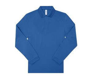 B&C BCU425 - Long-sleeved fine piqué poloshirt Blu royal