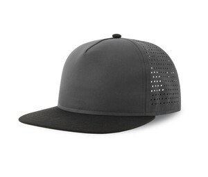 ATLANTIS HEADWEAR AT247 - Flat visor cap made of recycled polyester Grigio scuro / Nero